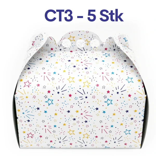 Torten- Tragekartons CT3 26×35 cm mit Sternmotiv- 5 Stk.