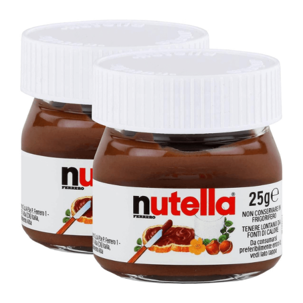 2x Mini Gläser Nutella 25g