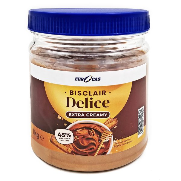Bisclair Delice 1kg- Brotaufstrich mit Speculoos-Kekse, Walnuss und Honig